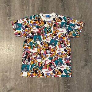 Disneyland Tokyo Resort Women Medium Crew‎ Neck Short Sleeve Casual Cotton Shirt